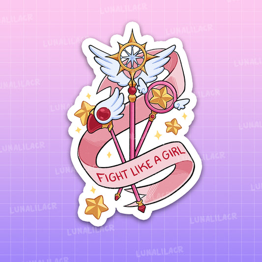 Sticker Fight Like a Girl - Sakura Cardcaptor